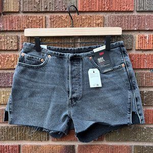 Levi's 501 Mini Waist Gray Denim Jean Shorts size 28